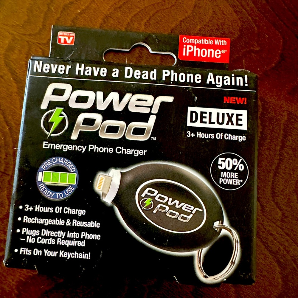 Power pod iPhone charging key chain as seen on tv